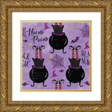 Spellbound Pattern III Gold Ornate Wood Framed Art Print with Double Matting by ND Art