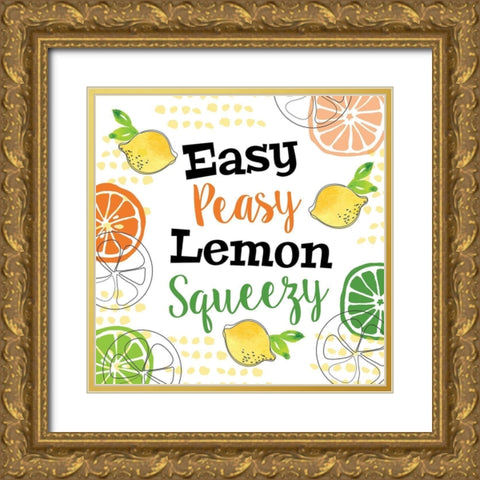 Lemon Squeezy Gold Ornate Wood Framed Art Print with Double Matting by ND Art