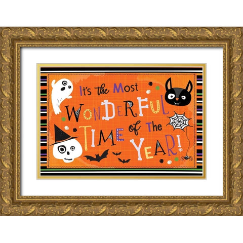 Spooky Buddies Art I Gold Ornate Wood Framed Art Print with Double Matting by ND Art