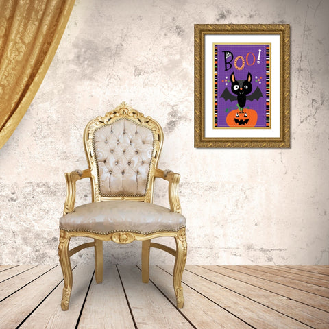 Spooky Buddies Art III Gold Ornate Wood Framed Art Print with Double Matting by ND Art