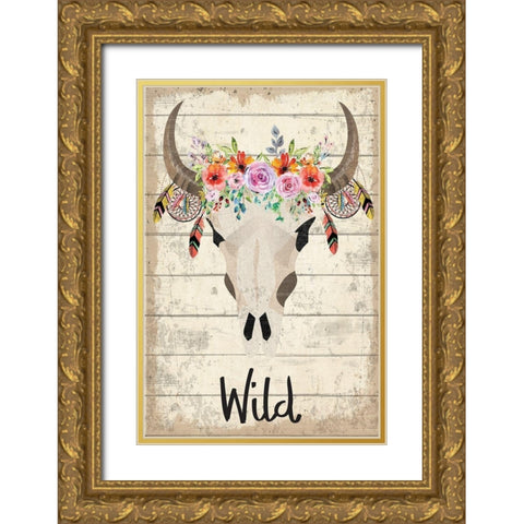 Wild Gold Ornate Wood Framed Art Print with Double Matting by ND Art