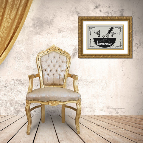 Happiness is Homemade Gold Ornate Wood Framed Art Print with Double Matting by ND Art
