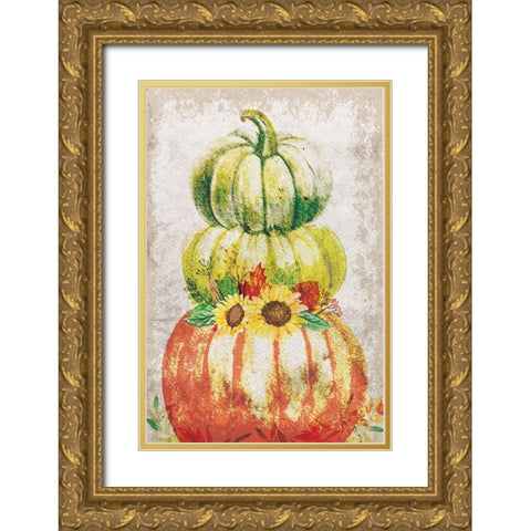 Fall Harvest Gold Ornate Wood Framed Art Print with Double Matting by ND Art