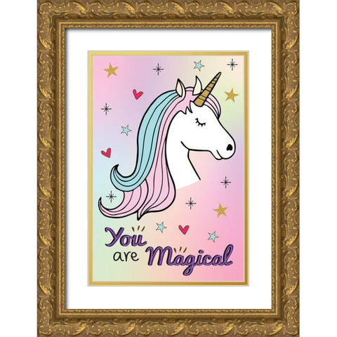 You Are Magical Gold Ornate Wood Framed Art Print with Double Matting by ND Art