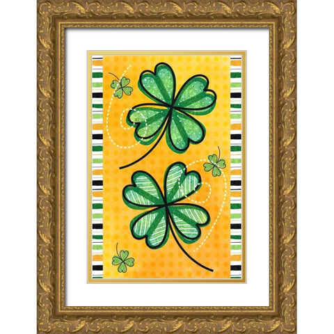 St. Pattys Gold Ornate Wood Framed Art Print with Double Matting by ND Art
