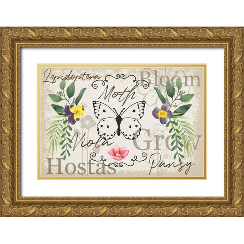 Spring Flowers Gold Ornate Wood Framed Art Print with Double Matting by ND Art