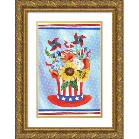 Americana Art III Gold Ornate Wood Framed Art Print with Double Matting by ND Art