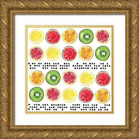 Summer Sweetness Pattern I Gold Ornate Wood Framed Art Print with Double Matting by ND Art