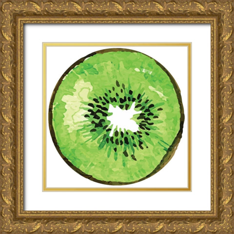 Kiwi Plate Gold Ornate Wood Framed Art Print with Double Matting by ND Art