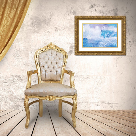 Blue Coastal II Gold Ornate Wood Framed Art Print with Double Matting by ND Art