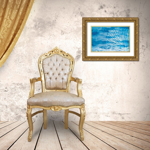 Blue Coastal III Gold Ornate Wood Framed Art Print with Double Matting by ND Art