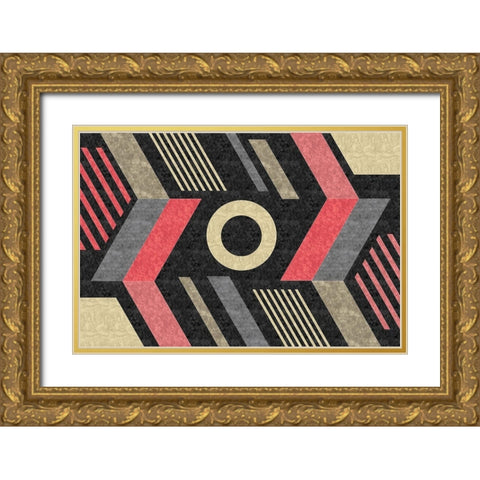 Mod Abstract II Gold Ornate Wood Framed Art Print with Double Matting by ND Art