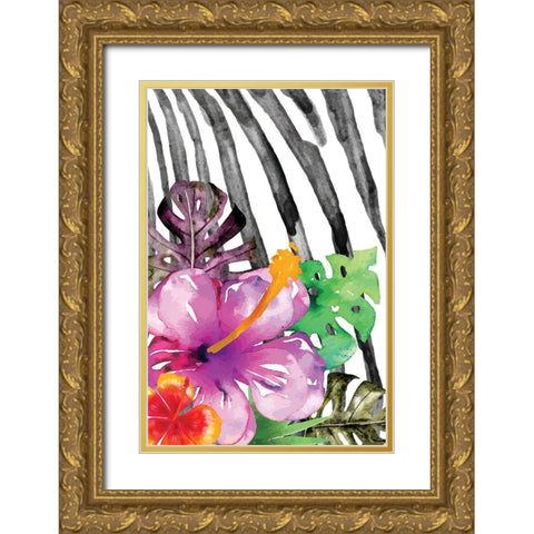Tropical Jungle II Gold Ornate Wood Framed Art Print with Double Matting by ND Art