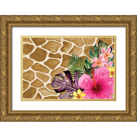 Tropical Jungle III Gold Ornate Wood Framed Art Print with Double Matting by ND Art