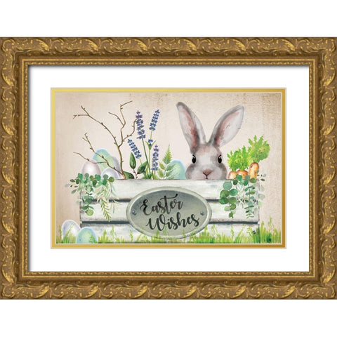 Easter Garden I Gold Ornate Wood Framed Art Print with Double Matting by ND Art