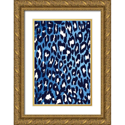 Blue and White VIII Gold Ornate Wood Framed Art Print with Double Matting by ND Art