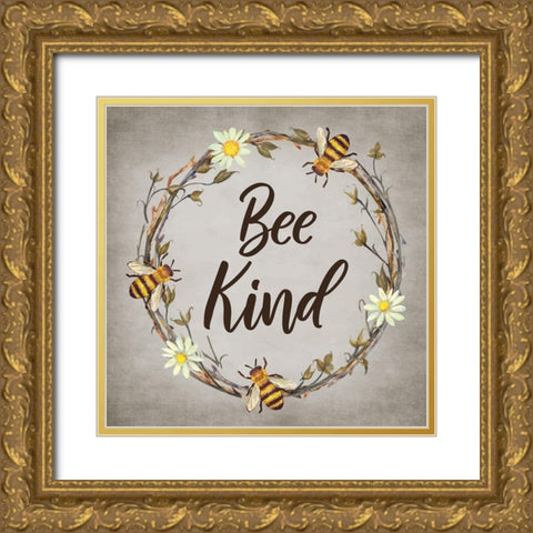 Bee and Willow Gold Ornate Wood Framed Art Print with Double Matting by ND Art