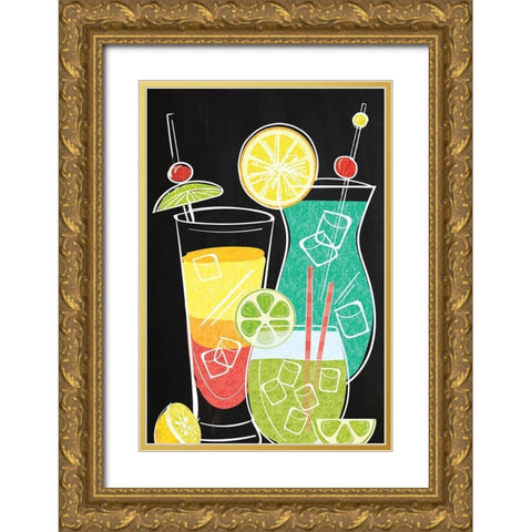 Sip Sip Hooray! Gold Ornate Wood Framed Art Print with Double Matting by ND Art
