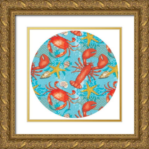 New England Plate II Gold Ornate Wood Framed Art Print with Double Matting by ND Art