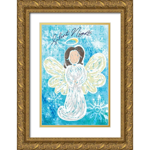 Silent Night Gold Ornate Wood Framed Art Print with Double Matting by ND Art