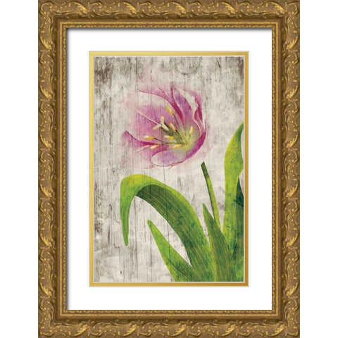 Tulips I Gold Ornate Wood Framed Art Print with Double Matting by ND Art