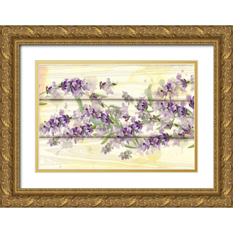 Floral Lavender III Gold Ornate Wood Framed Art Print with Double Matting by ND Art