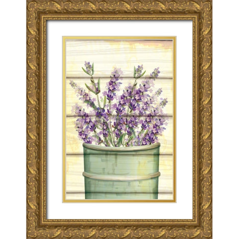 Floral Lavender IV Gold Ornate Wood Framed Art Print with Double Matting by ND Art