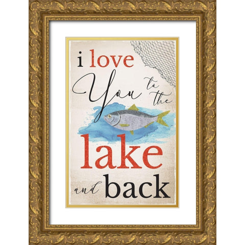 Lake and Back Gold Ornate Wood Framed Art Print with Double Matting by ND Art