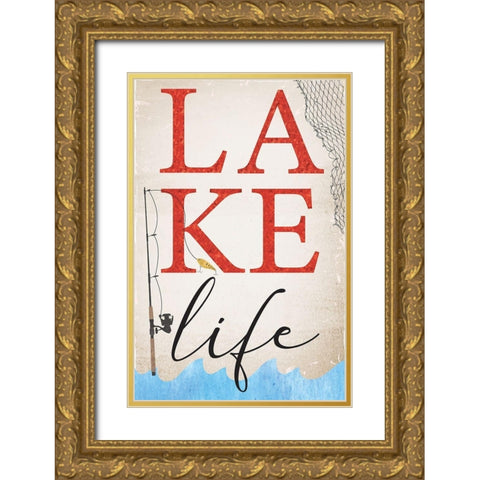 Lake Life Gold Ornate Wood Framed Art Print with Double Matting by ND Art