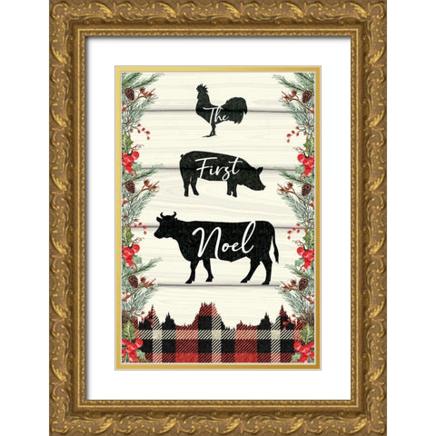 The First Noel Gold Ornate Wood Framed Art Print with Double Matting by ND Art