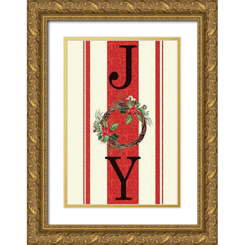 Joy Gold Ornate Wood Framed Art Print with Double Matting by ND Art