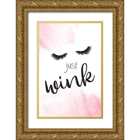 Just Wink Gold Ornate Wood Framed Art Print with Double Matting by ND Art