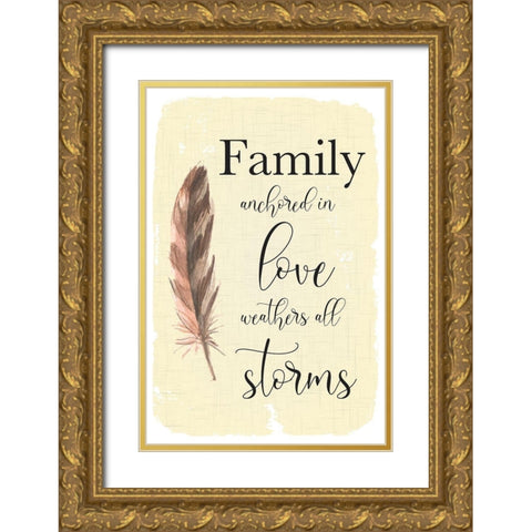 Family Anchored Gold Ornate Wood Framed Art Print with Double Matting by ND Art