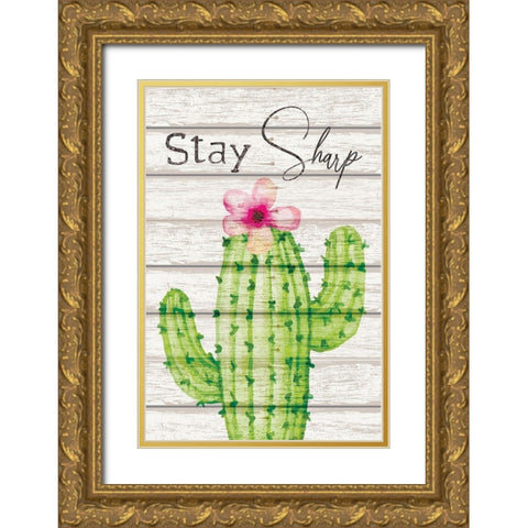 Stay Sharp Gold Ornate Wood Framed Art Print with Double Matting by ND Art