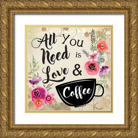 All You Need Gold Ornate Wood Framed Art Print with Double Matting by ND Art