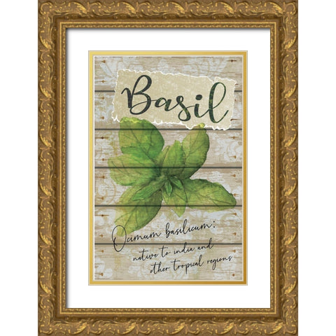 Basil Gold Ornate Wood Framed Art Print with Double Matting by ND Art
