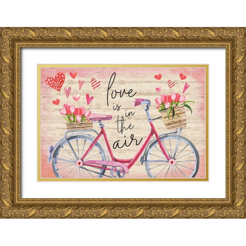 Love is in the Air Gold Ornate Wood Framed Art Print with Double Matting by ND Art