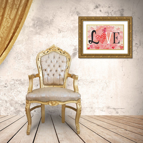 Love Gold Ornate Wood Framed Art Print with Double Matting by ND Art