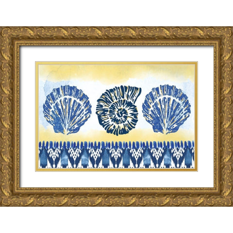Shells Gold Ornate Wood Framed Art Print with Double Matting by ND Art