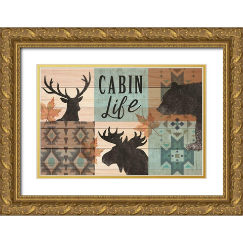 Cabin Life Gold Ornate Wood Framed Art Print with Double Matting by ND Art