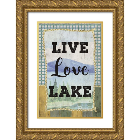 Love, Love, Lake Gold Ornate Wood Framed Art Print with Double Matting by ND Art
