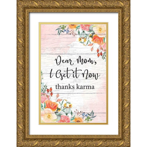 Dear Mom Gold Ornate Wood Framed Art Print with Double Matting by ND Art