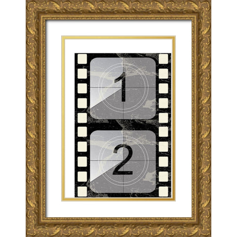 Movie I Gold Ornate Wood Framed Art Print with Double Matting by ND Art