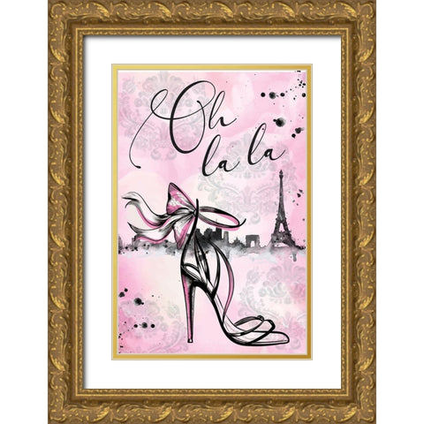 Oh La La Gold Ornate Wood Framed Art Print with Double Matting by ND Art