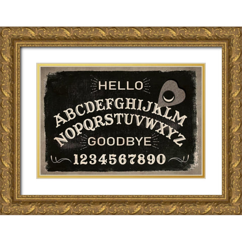 Ouija Board Gold Ornate Wood Framed Art Print with Double Matting by ND Art