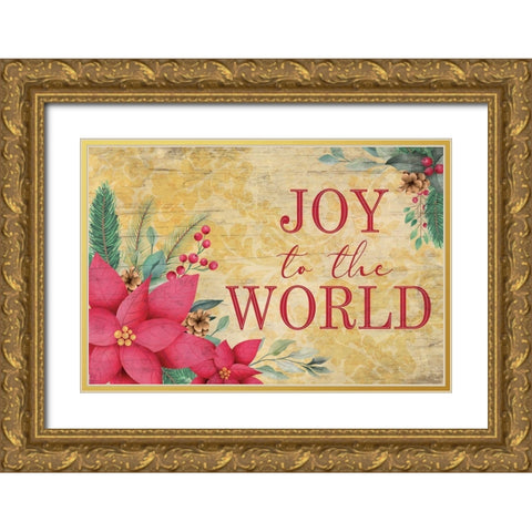 Joy to the World Gold Ornate Wood Framed Art Print with Double Matting by ND Art