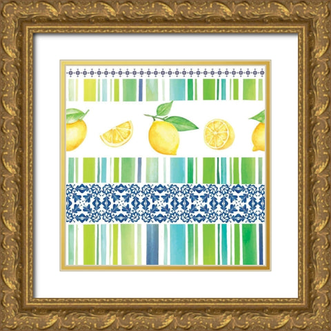 Lemonade Blues Pattern III Gold Ornate Wood Framed Art Print with Double Matting by ND Art