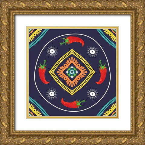 Southwest Chili II Gold Ornate Wood Framed Art Print with Double Matting by ND Art