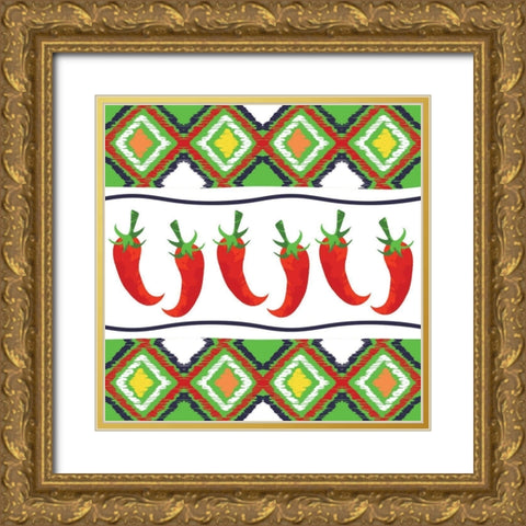 Southwest Chili V Gold Ornate Wood Framed Art Print with Double Matting by ND Art