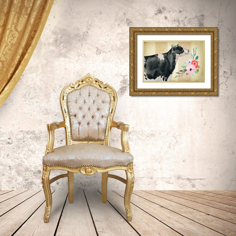 Farmhouse Floral II Gold Ornate Wood Framed Art Print with Double Matting by ND Art